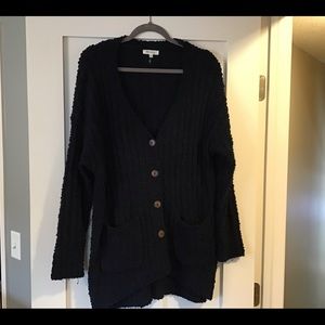 Over-sized chunky knit navy cardigan